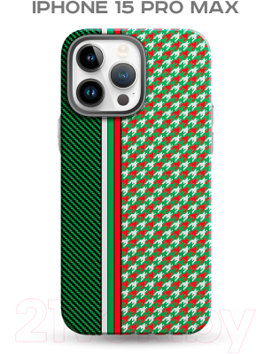 Чехол-накладка Luxo Престижные ромбы J249 для iPhone 15 Pro Max (зеленый/салатовый)