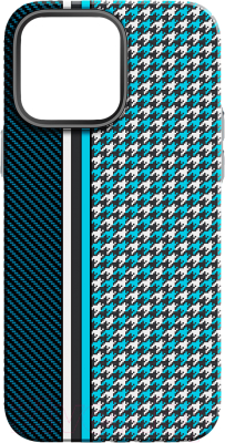 Чехол-накладка Luxo Престижные ромбы J250 для iPhone 14 (синий/голубой)