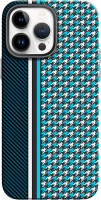 Чехол-накладка Luxo Престижные ромбы J250 для iPhone 14 Pro (синий/голубой) - 