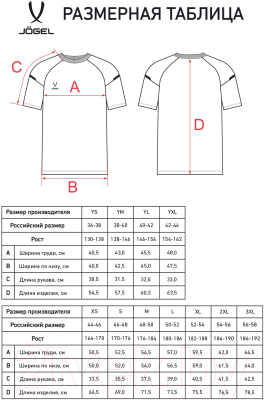 Футболка игровая футбольная Jogel Camp 2 CVC Training Tee (YS, красный)