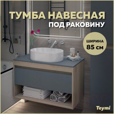 Тумба под умывальник Teymi Ritta 85 / T60532 (дуб эврика/графит матовый)