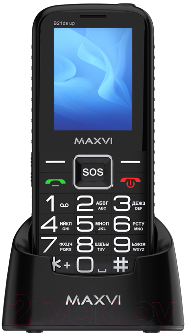 Мобильный телефон Maxvi B 21ds up (черный) — фото 3