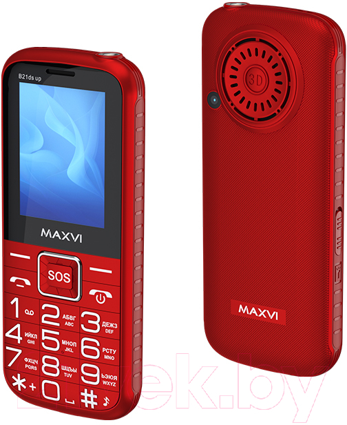 Мобильный телефон Maxvi B 21ds up (красный) — фото 2