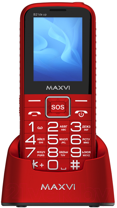 Мобильный телефон Maxvi B 21ds up (красный) — фото 3