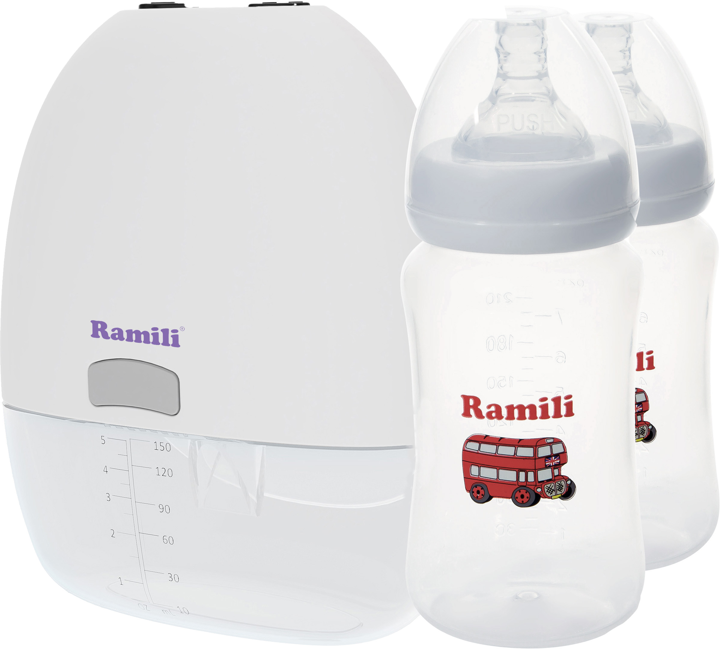 Молокоотсос электрический Ramili С двумя дополнительными бутылочками 240ML / SE150240MLX2