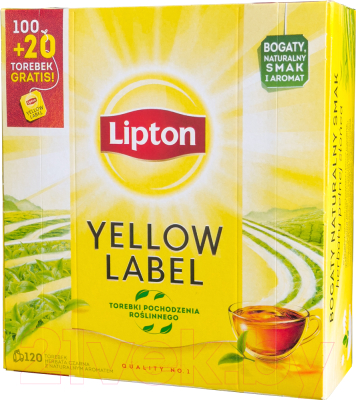 Чай пакетированный Lipton Yellow Label черный (120пак)