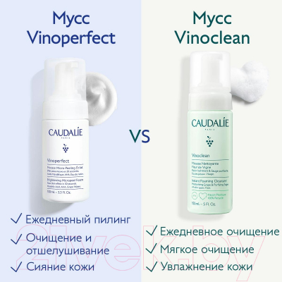 Пилинг для лица Caudalie Vinoperfect Mousse Micro-Peeling Eclat (100мл)