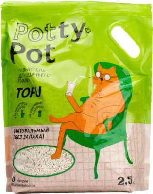Наполнитель для туалета Potty-Pot Натуральный Тофу без запаха (2.5кг/6л)