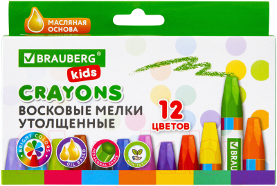 Восковые мелки Brauberg Kids / 271693 (12цв)
