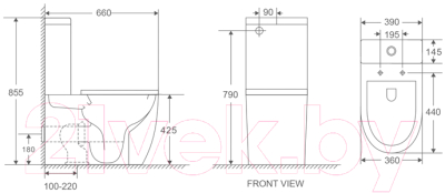 Унитаз напольный WeltWasser Merzbach  011 XL GL-WT