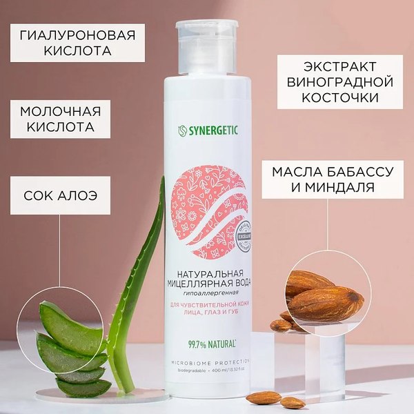 Мицеллярная вода Synergetic Натуральная (400мл)