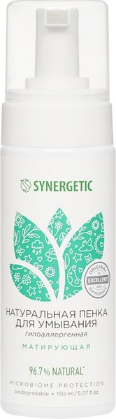 Пенка для умывания Synergetic натуральная матирующая (150мл)