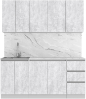 Кухонный гарнитур Артём-Мебель Мэри СН-114 ДСП 1.8м (бетон спаркс лайт) - 