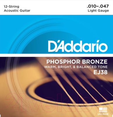 Струны для 12-струнной гитары D'Addario EJ38