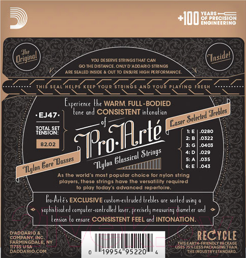 Струны для классической гитары D'Addario EJ47 — фото 3