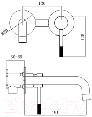 Смеситель Voda Vessel VSL28GM