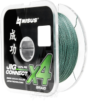 Леска плетеная Nisus Jig Connect X4 PE Dark Green 3.0 0.28mm / T-N-JC-X4-0.28-150-DG (150м) - 