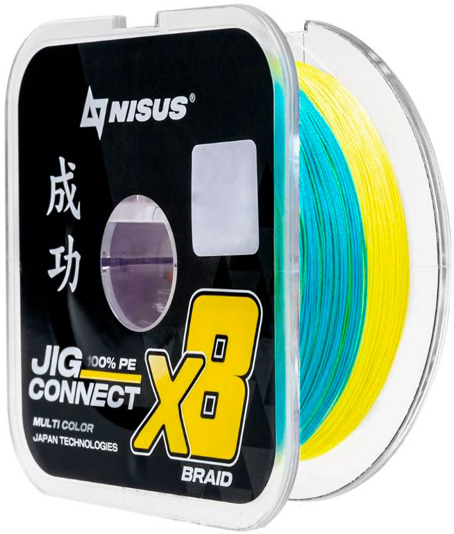 Леска плетеная Nisus Jig Connect X8 PE Multicolor 0.8 0.14mm / T-N-JC-X8-0.14-150-M (150м)