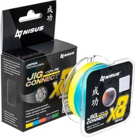 Леска плетеная Nisus Jig Connect X8 PE Multicolor 2.0 0.22mm / T-N-JC-X8-0.22-150-M (150м) - 