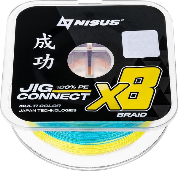 Леска плетеная Nisus Jig Connect X8 PE Multicolor 2.0 0.22mm / T-N-JC-X8-0.22-150-M (150м)