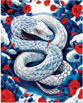 Картина по номерам Школа талантов Змея в цветах / 10453084