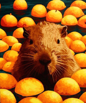 Изображение товара Картина по номерам Школа талантов Капибара в пруду / 9898619