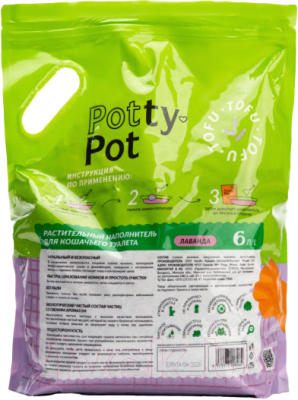 Наполнитель для туалета Potty-Pot Лаванда Тофу (2.5кг/6л)