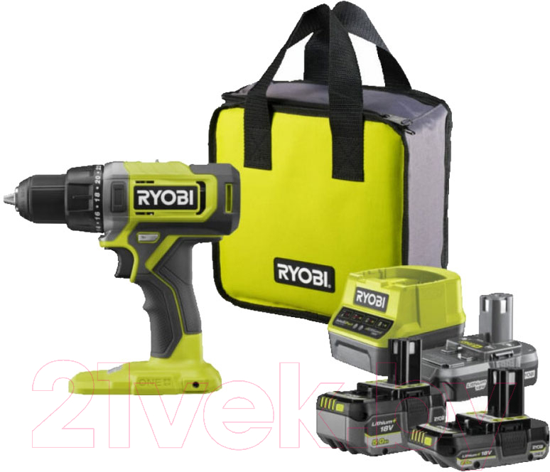 Аккумуляторная дрель-шуруповерт Ryobi RDD18-2C52S / 5133005522