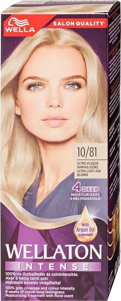 Крем-краска для волос Wellaton Intense Стойкая 10/81 (110мл, ультра светлый пепельный блонд)