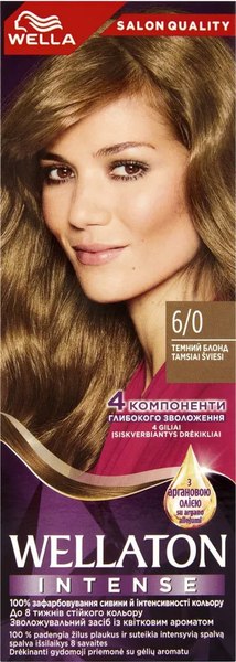 Крем-краска для волос Wellaton Intense Стойкая 6/0 (110мл, темный блонд)