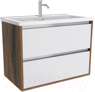 Изображение товара Тумба с умывальником ЗОВ Женева 60 / J60LA0MWMC1A-E60 (аттик/белый матовый)