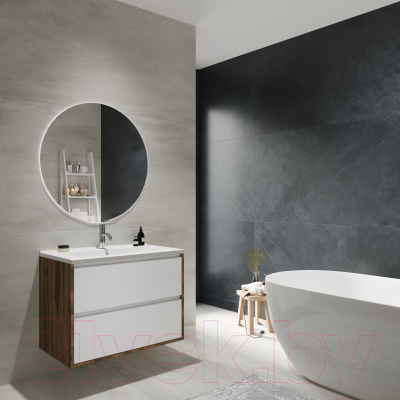 Изображение товара Тумба с умывальником ЗОВ Женева 60 / J60LA0MWMC1A-E60 (аттик/белый матовый)