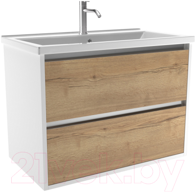 Изображение товара Тумба с умывальником ЗОВ Женева 60 / J60LWP0MHMC1A-E60 (белый/галифакс)