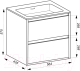 Миниатюра изображения товара Тумба с умывальником ЗОВ Женева 60 / J60LWP0MHMC1A-E60 (белый/галифакс)
