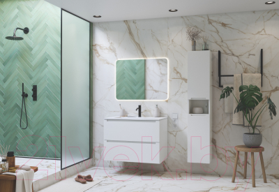 Изображение товара Тумба с умывальником ЗОВ Эридан 60 / E60LWP0M9003MKV5-ID60 (белый матовый)