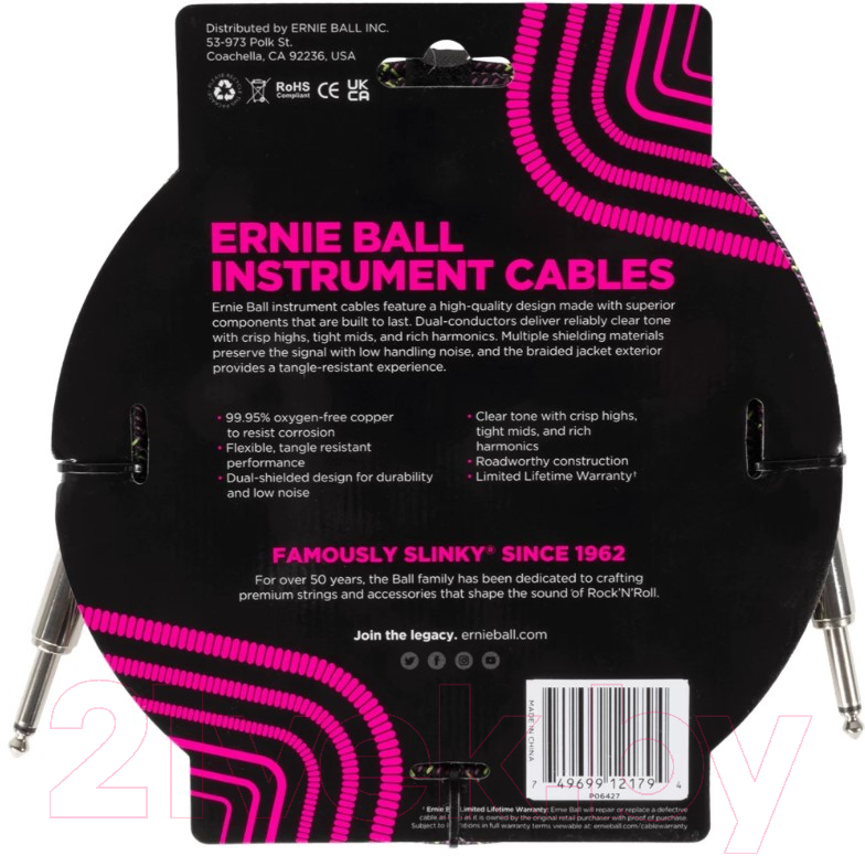Кабель гитарный Ernie Ball 6427 — фото 2