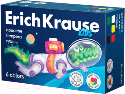 Гуашь Erich Krause Kids Space Animals / 61408 (6цв)