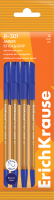 Набор шариковых ручек Erich Krause R-301 Amber Stick&Grip / 60999 (4шт, синий) - 