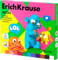 Пластилин Erich Krause Jolly Friends Neon / 61355 (12цв) - 