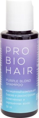 

Оттеночный шампунь для волос, Pro Bio Hair Purple Blond Shampoo Для осветленных волос