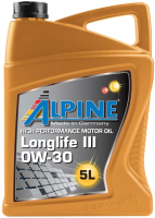 Моторное масло ALPINE Longlife III 0W30 / 0121752 (5л) - 