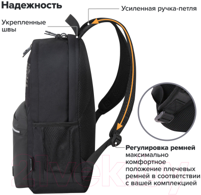 Школьный рюкзак Brauberg Fashion City. Norm / 272573 (черный)