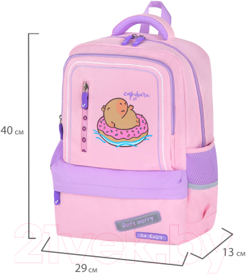 Изображение товара Школьный рюкзак Brauberg Star. Capybara / 272062 (розовый)