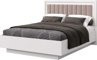 Каркас кровати Мебель-КМК 1600 Харди 3 Р 0965.30 (белый текстурный/M3 ясень белый текстурный/Fiore Ash) - 