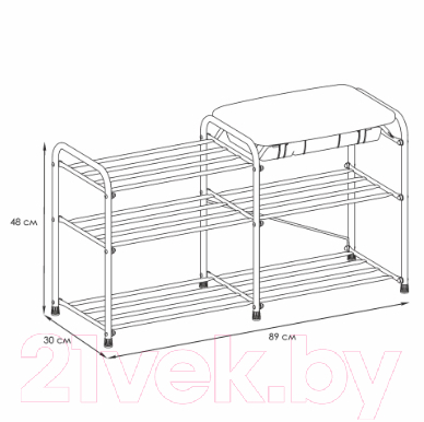 Купить Полка для обуви ЗМИ Альфа 33 с сиденьем и ящиком / ПДОА33СЯ  
