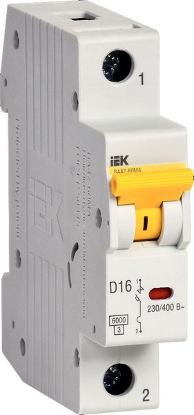 Выключатель автоматический IEK ВА47-60МА 1P 16А 6кА D / MVA33-1-016-D