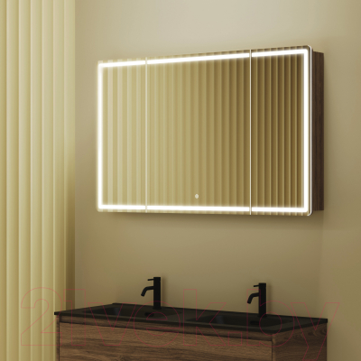 Шкаф с зеркалом для ванной Sancos Mirror MI120ECH (с LED подсветкой, дуб чарльстон)