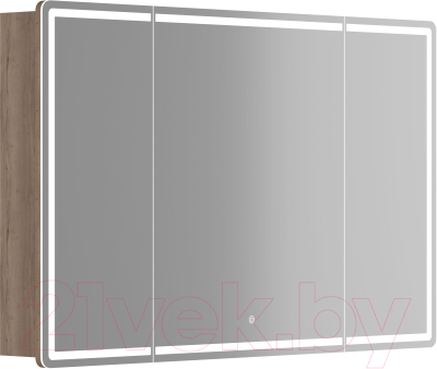 Шкаф с зеркалом для ванной Sancos Mirror MI120EG (с LED подсветкой, дуб галифакс натуральный)