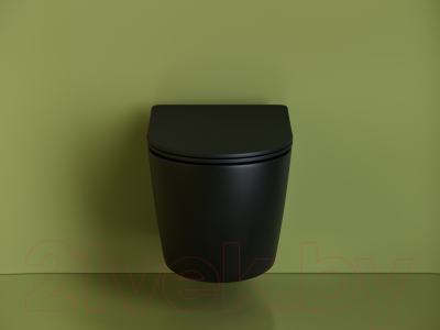 Унитаз подвесной Ceramica Nova Uno Rimless CN11001MB (черный матовый, с крепежом и сидением)