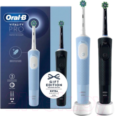 Набор электрических зубных щеток Oral-B Vitality Pro D103 Box Black/Blue D103.423.3HBK/BL 